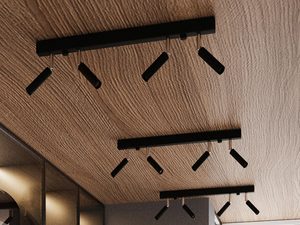 Miniaturka 6 - Czarna lampa sufitowa z czterema LED reflektorami