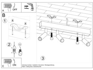 Miniaturka 14 - Rysunek techniczny podwójnego reflektora LED z wymiarami