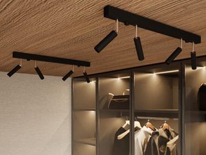 Miniaturka 6 - Garderoba z czarnym systemem szynowym z reflektorami LED