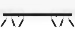 Miniaturka 1 - Nowoczesna listwa LED sufitowa czarna z reflektorami