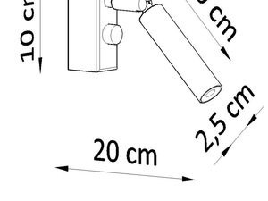 Miniaturka 13 - Schemat techniczny reflektora ściennego z wymiarami