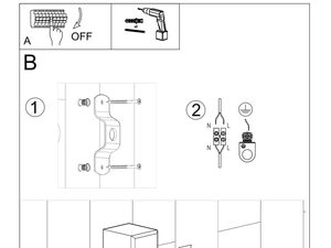 Miniaturka 14 - Rysunek techniczny ściennego reflektora z montażem