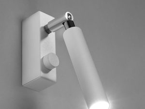 Miniaturka 9 - Nowoczesny biały reflektor ścienny z okrągłym źródłem światła