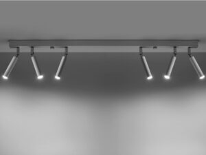 Miniaturka 5 - Sufitowa listwa LED z ruchomymi reflektorami w kolorze srebrnym