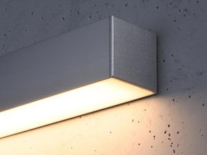 Miniaturka 14 - Biała lampa liniowa LED na betonowej ścianie w stylu industrialnym