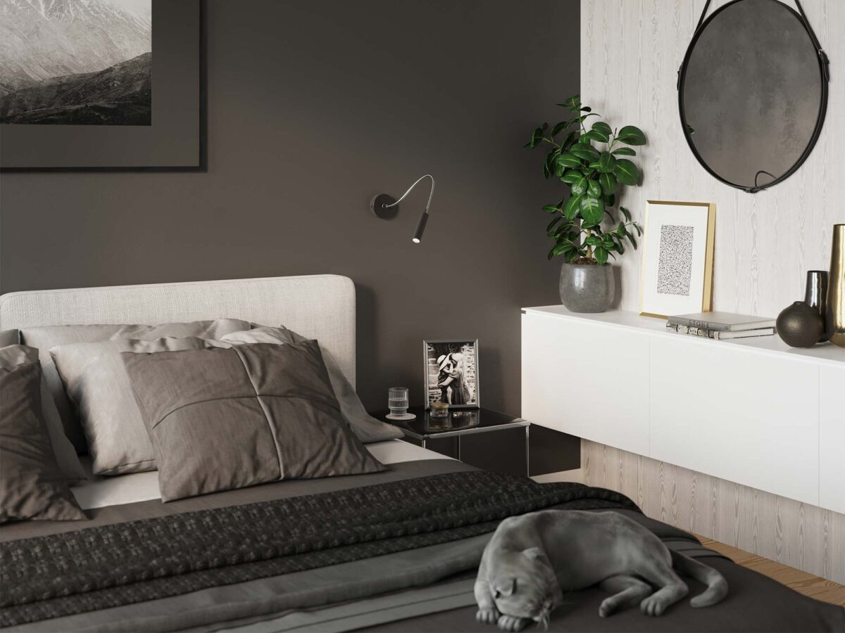 Loftowa sypialnia wnętrze stylowe