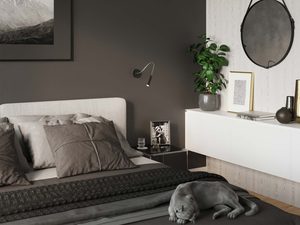 Miniaturka 4 - Nowoczesna sypialnia z elastyczną lampką ścienną do czytania