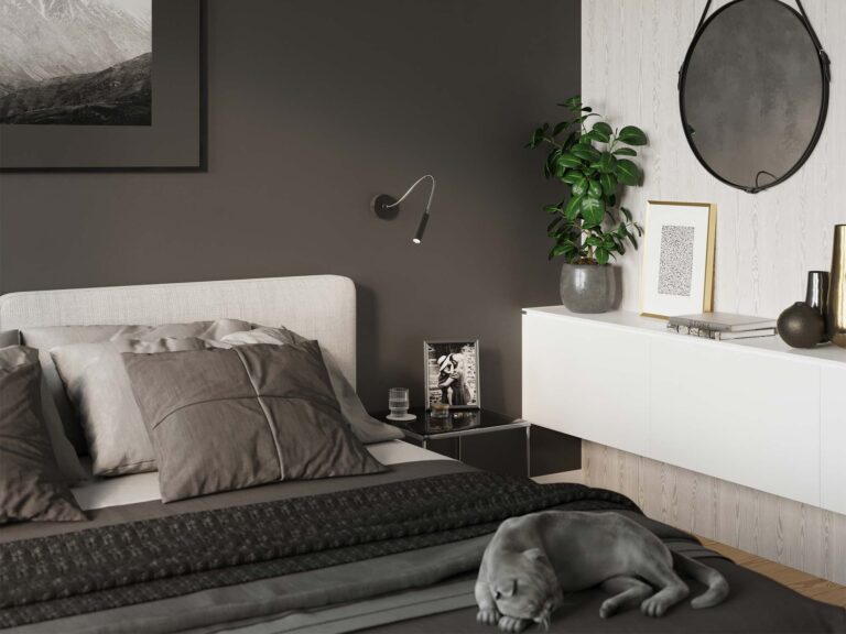 Loftowa sypialnia wnętrze stylowe