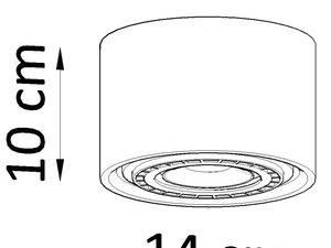 Miniaturka 6 - Schemat wymiarów lampy sufitowej drewnianej – 14 cm średnicy