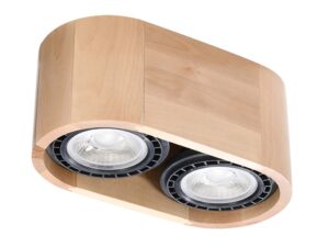 Miniaturka 8 - Lampa sufitowa z drewna z dwoma wbudowanymi źródłami światła