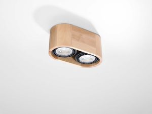 Miniaturka 1 - Dąb naturalny – podwójna oprawa LED do sufitu