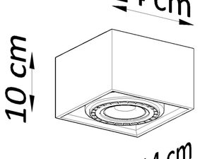 Miniaturka 6 - Rysunek techniczny oprawy LED kwadratowej 14 × 14 × 10 cm