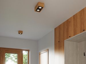 Miniaturka 3 - Lampa LED w drewnianej oprawie nad kuchnią, światło punktowe