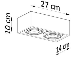 Miniaturka 13 - Rysunek techniczny lampy LED wpuszczanej 27 x 14 cm
