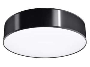 Miniaturka 11 - Designerska lampa sufitowa LED czarna z mlecznym kloszem