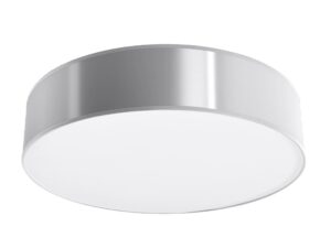 Miniaturka 3 - Lampa LED okrągła w srebrnym wykończeniu do salonu