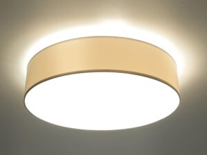 Miniaturka 8 - Okrągła lampa sufitowa LED ze złotą ramką i mlecznym kloszem