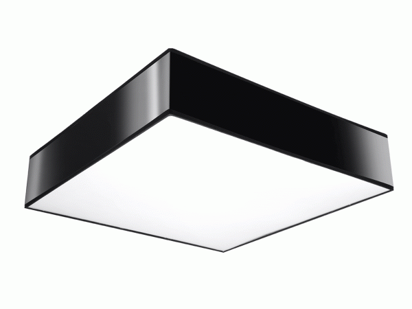 Kwadratowa lampa LED z czarną obudową i rozproszeniem