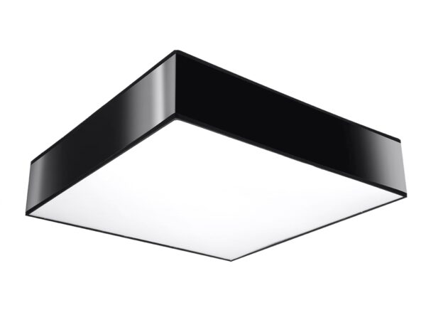 Kwadratowa lampa LED z czarną obudową i rozproszeniem