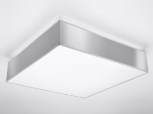 Miniaturka 4 - Kwadratowa lampa sufitowa LED z aluminiową ramką w kolorze srebrnym