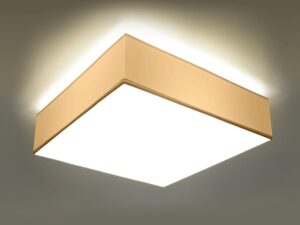 Miniaturka 8 - Kwadratowa lampa LED sufitowa z ramką w kolorze złotym