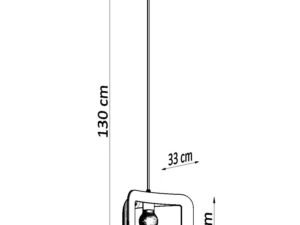 Miniaturka 8 - Rysunek techniczny lampy z ramą, wysokość 130 cm