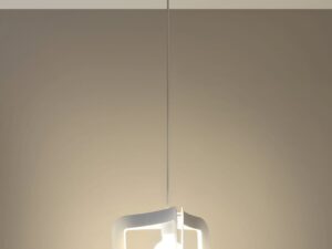 Miniaturka 2 - Lampa wisząca LED z białą ramą i żarówką w ciepłym świetle