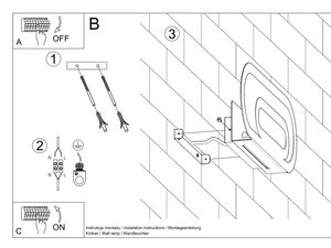 Miniaturka 7 - Rysunek techniczny montażu lampy ściennej owalnej