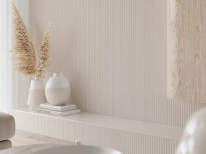 Miniaturka 4 - Kinkiet LED z subtelnym zaokrągleniem w jasnym salonie