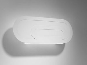 Miniaturka 1 - Biała lampa LED na ścianę w formie zaokrąglonego prostokąta