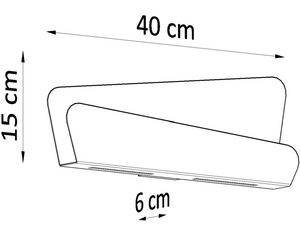 Miniaturka 6 - Schemat wymiarów kinkietu – długość 40 cm, głębokość 6 cm