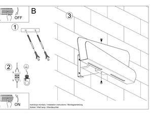 Miniaturka 7 - Rysunek techniczny montażu kinkietu dekoracyjnego