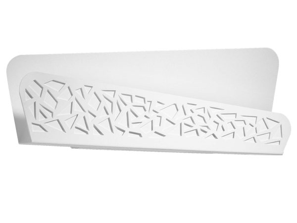 Ażurowy kinkiet ścienny z trójkątnym motywem, matowa biel