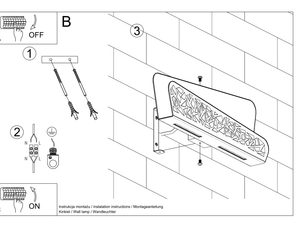 Miniaturka 7 - Rysunek techniczny kinkietu z dekoracyjnym frontem