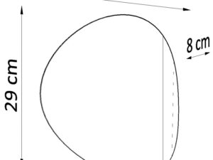 Miniaturka 5 - Rysunek techniczny kinkietu LED w kształcie elipsy, 29 cm szerokości