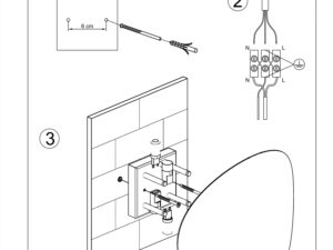 Miniaturka 6 - Rysunek techniczny montażu kinkietu LED łukowego