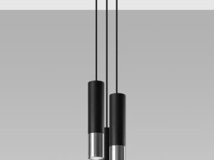 Miniaturka 1 - Nowoczesna czarno-biała lampa wisząca LED z trzema tubami