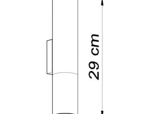 Miniaturka 8 - Tuba ścienna LED o długości 29 cm – rysunek techniczny