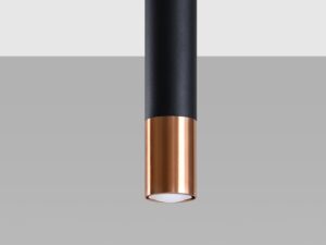 Miniaturka 1 - Kinkiet LED z czarną obudową i złotą końcówką