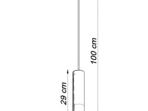 Miniaturka 9 - Rysunek techniczny pojedynczej lampy LED z cylindrycznym kloszem