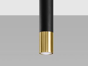 Miniaturka 7 - Designerski kinkiet LED z czarno-złotą tubą