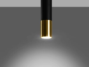 Miniaturka 8 - Lampa LED ścienna czarno-złota z podświetleniem dolnym