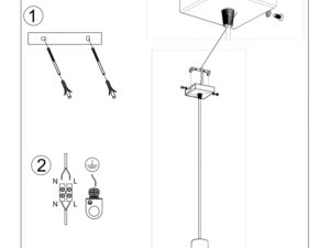 Miniaturka 10 - Rysunek montażu lampy LED z dwoma tubami wiszącymi