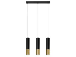 Miniaturka 7 - Nowoczesna lampa LED z czarno-miedzianymi tubami wiszącymi