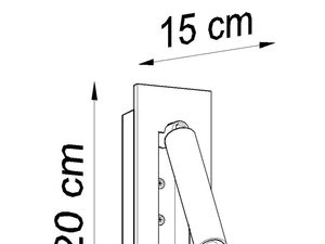 Miniaturka 7 - Schemat z wymiarem 20 cm dla kinkietu z reflektorem