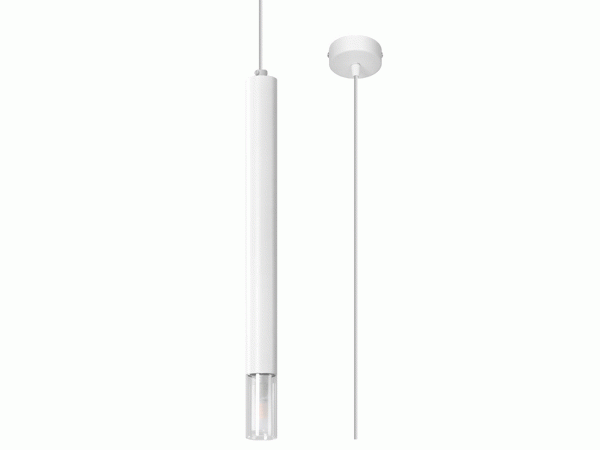 Smukła biała tuba LED wisząca, styl skandynawski