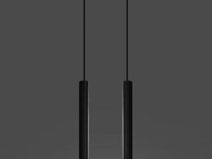 Miniaturka 2 - Wiszące czarne tuby LED w duecie, nowoczesny styl