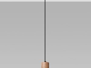 Miniaturka 1 - Nowoczesna lampa LED czarna z drewnianym mocowaniem