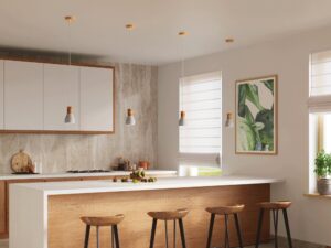 Miniaturka 8 - Lampa LED wisząca biała z prostym kloszem do kuchni