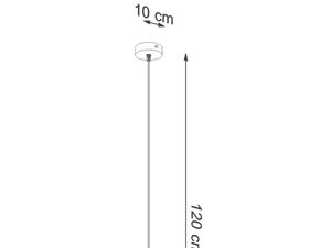 Miniaturka 6 - Schemat długości zawieszenia lampy z betonu i korka – 120 cm